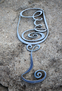 Abstract Steel Wine Glass