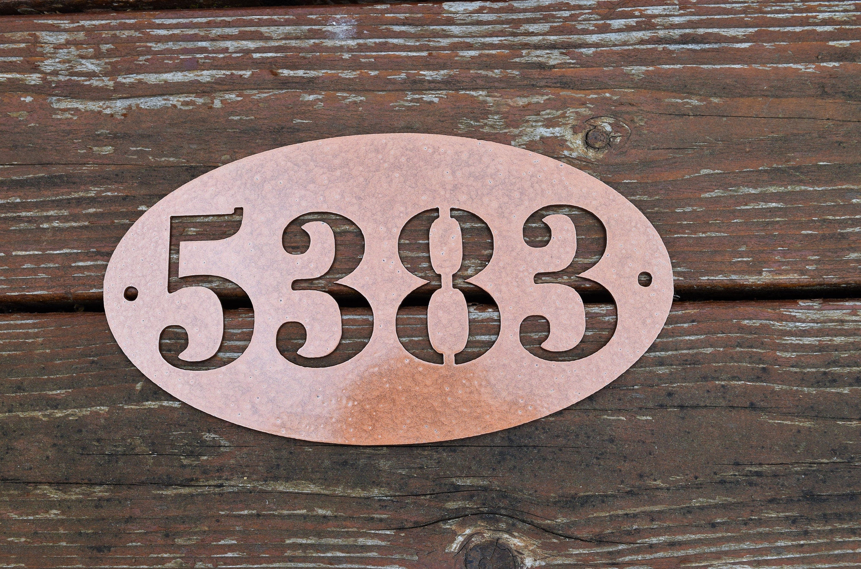 Metal Oval Horizontal Address Sign
