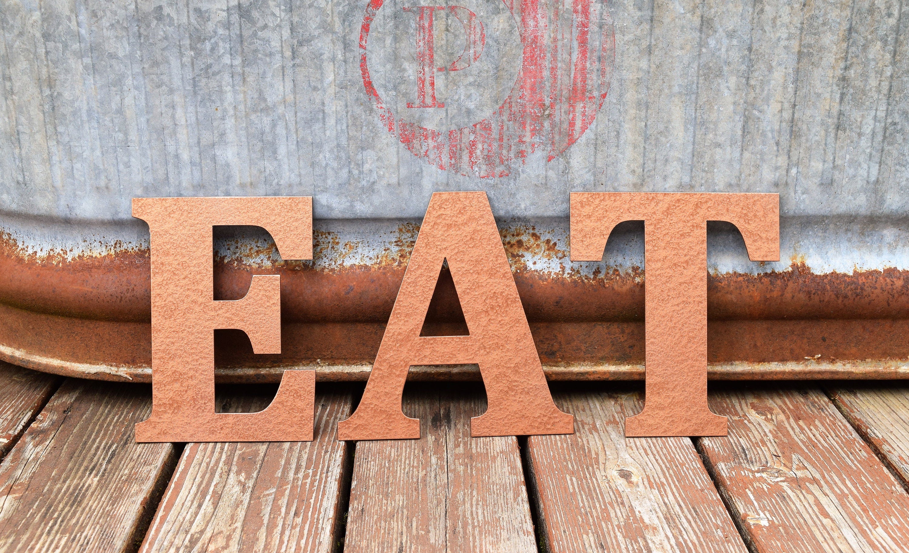 Metal EAT Letters Sign