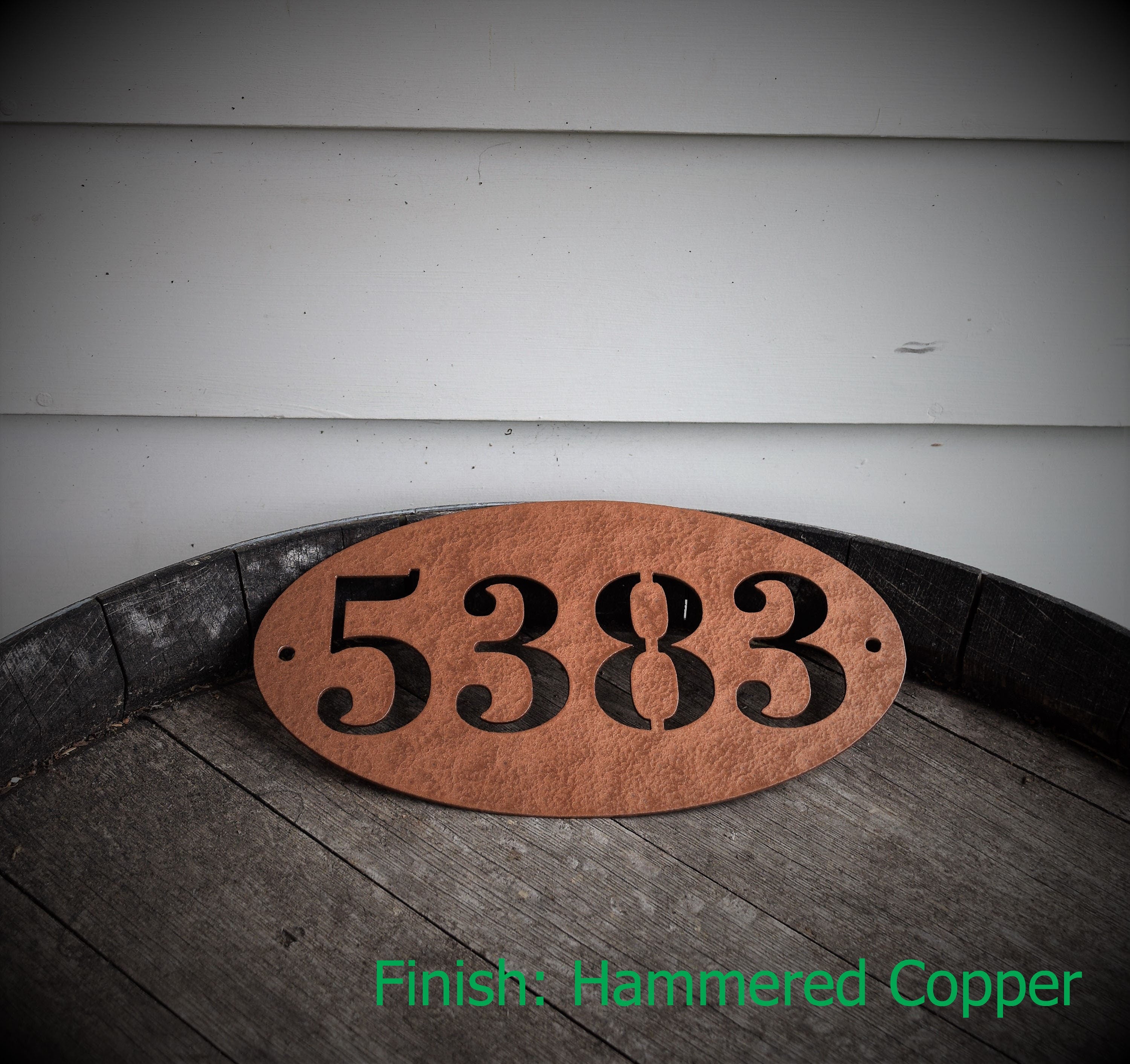 Metal Oval Horizontal Address Sign
