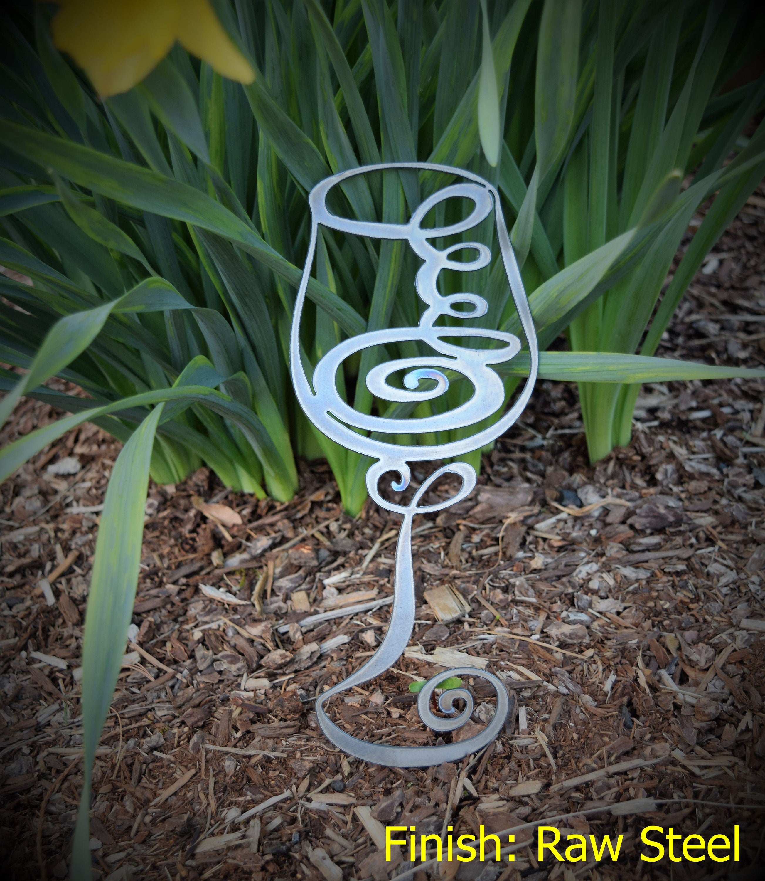 Abstract Steel Wine Glass