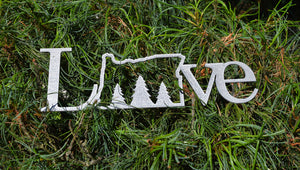 Metal Oregon Love Sign