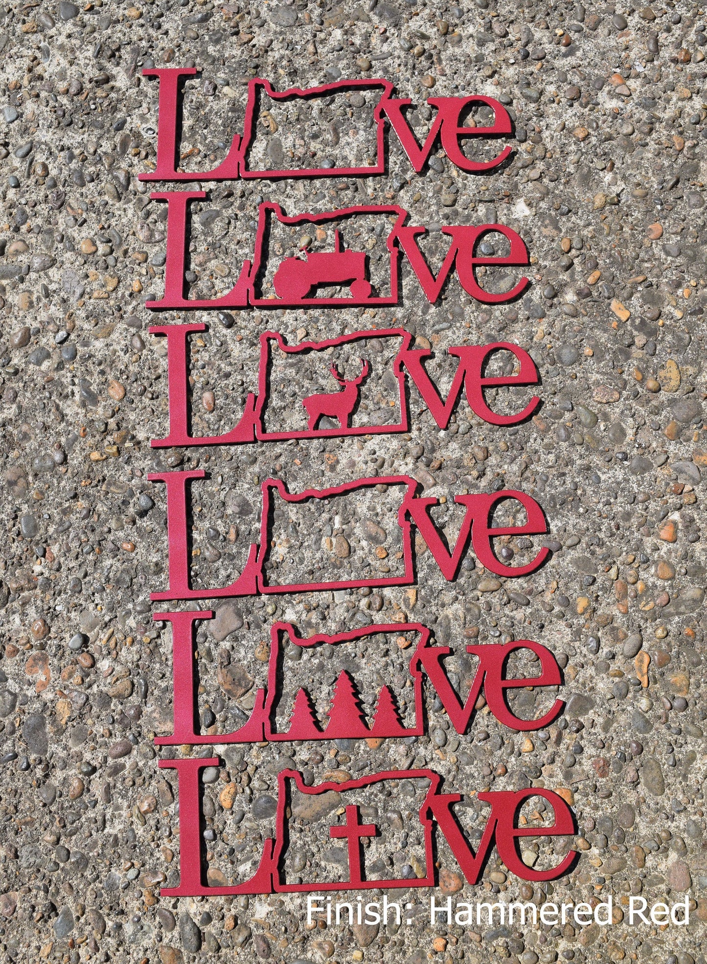 Metal Oregon Love Sign