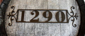 Custom Horizontal Flourish-End Address Sign