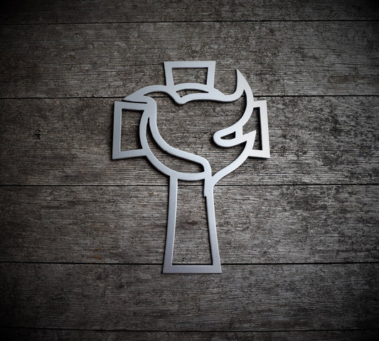 Dove and Cross Steel Sign