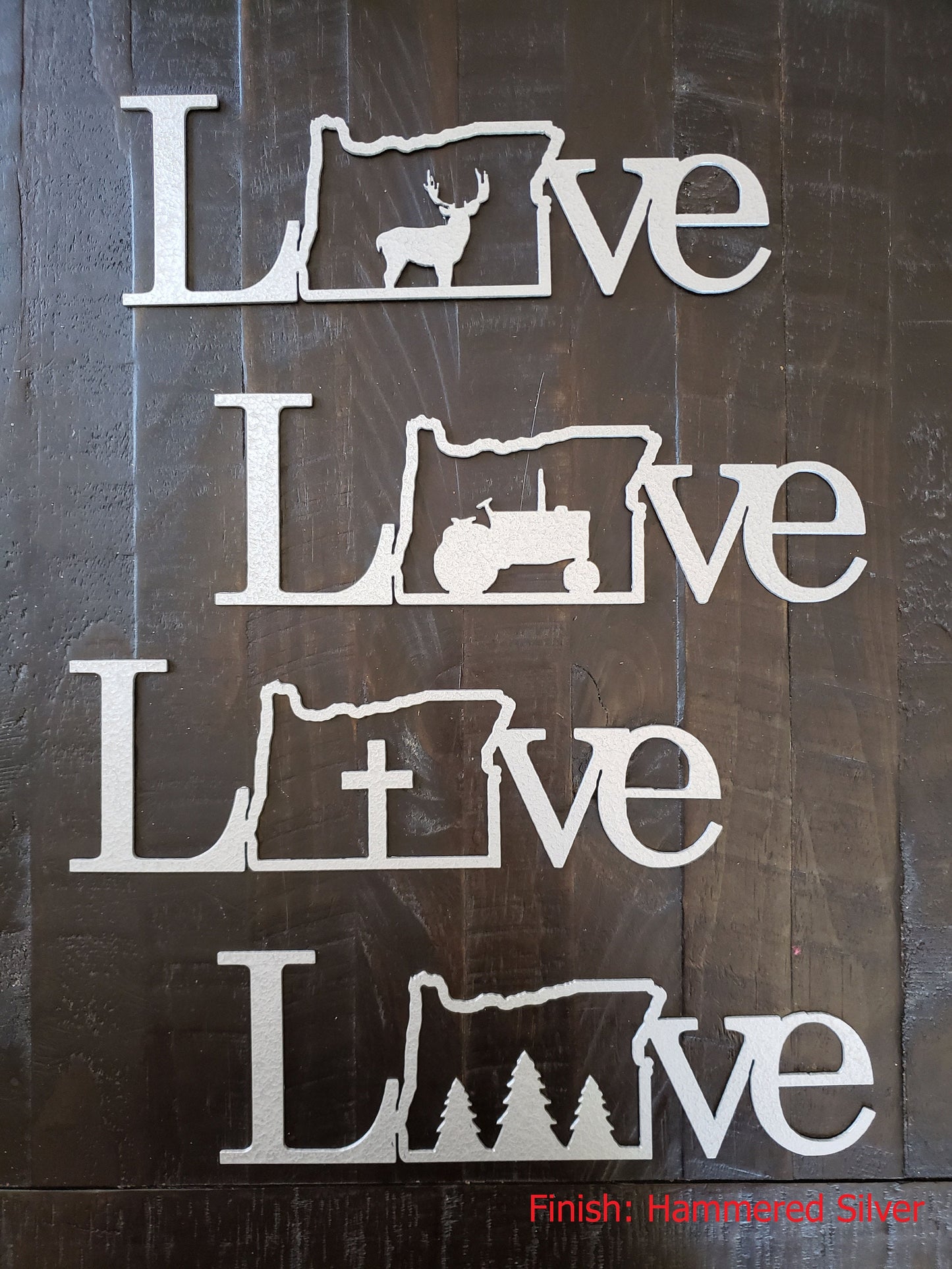 Metal Oregon Love Sign