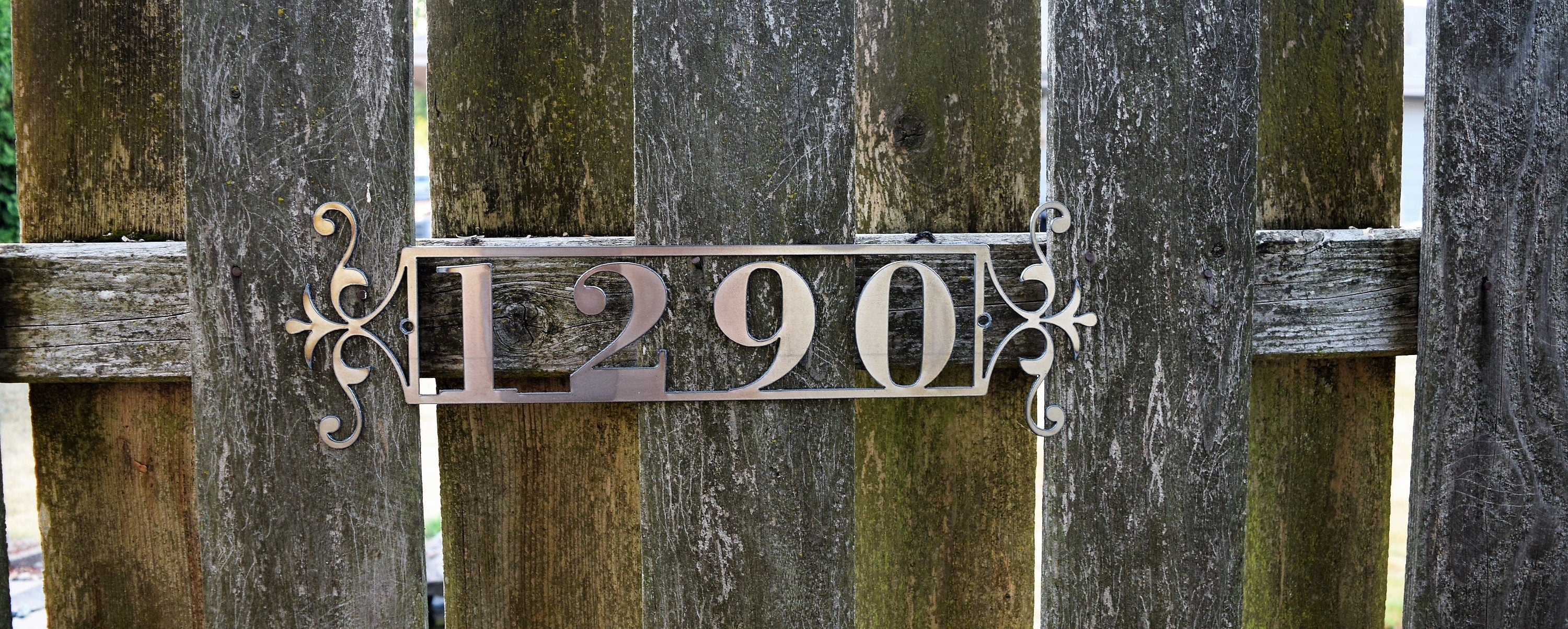 Custom Horizontal Flourish-End Address Sign