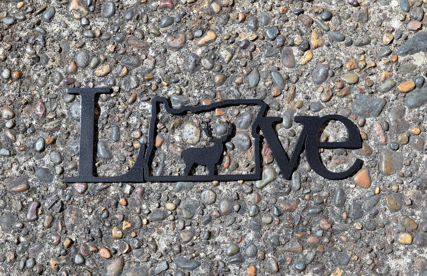 Metal Oregon Love Sign