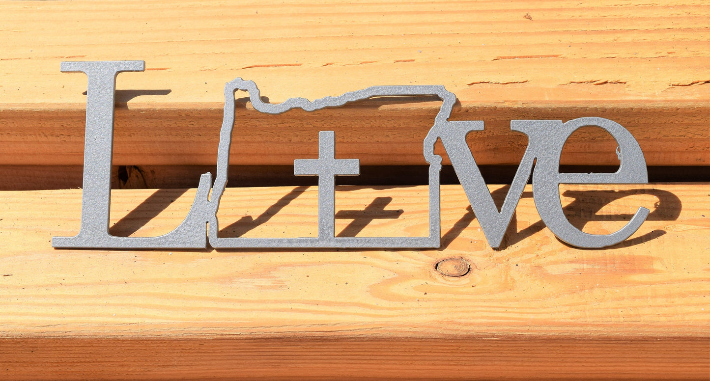 Metal Oregon Love Sign