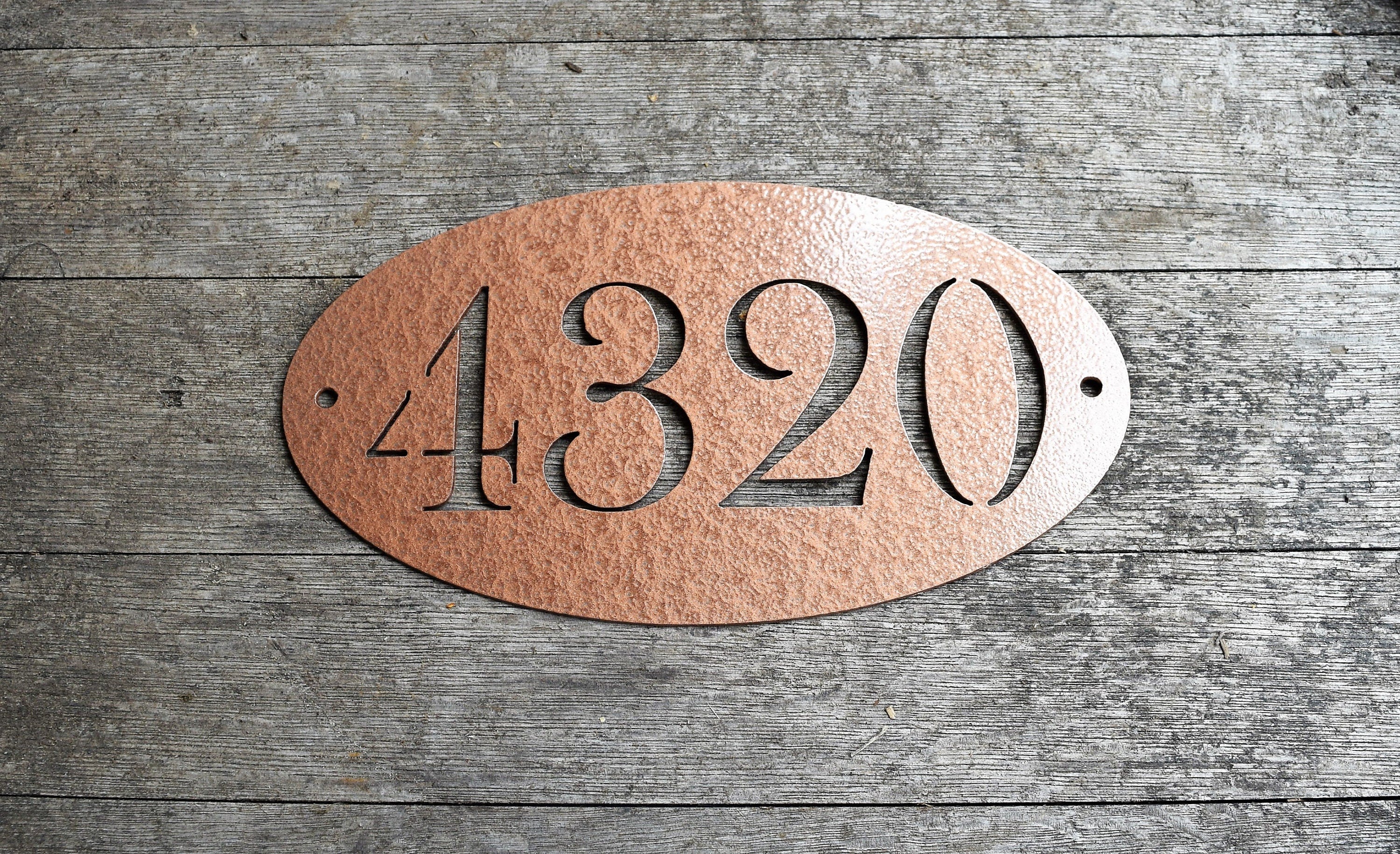 Baskerville Metal Oval Horizontal Address Sign