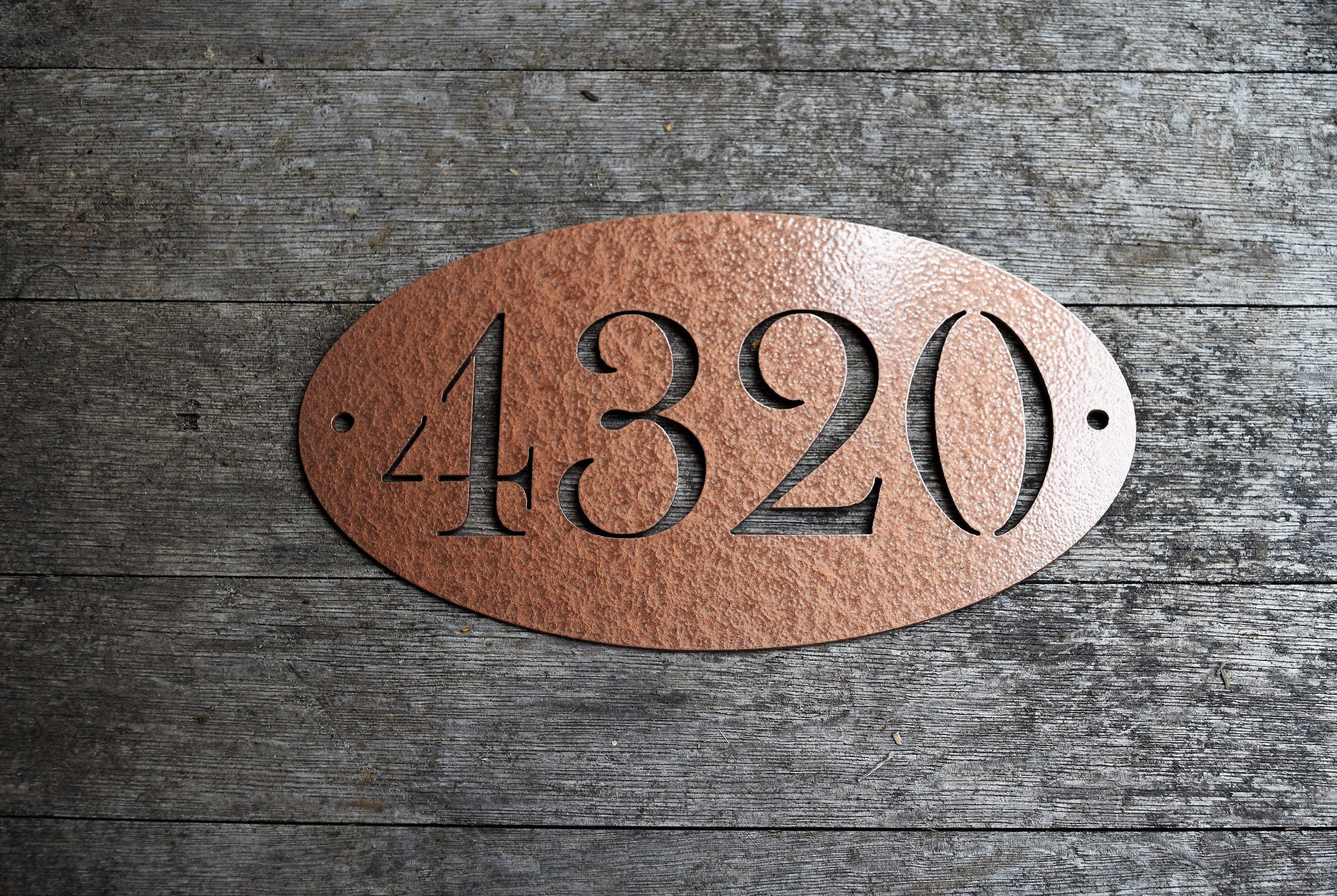 Baskerville Metal Oval Horizontal Address Sign