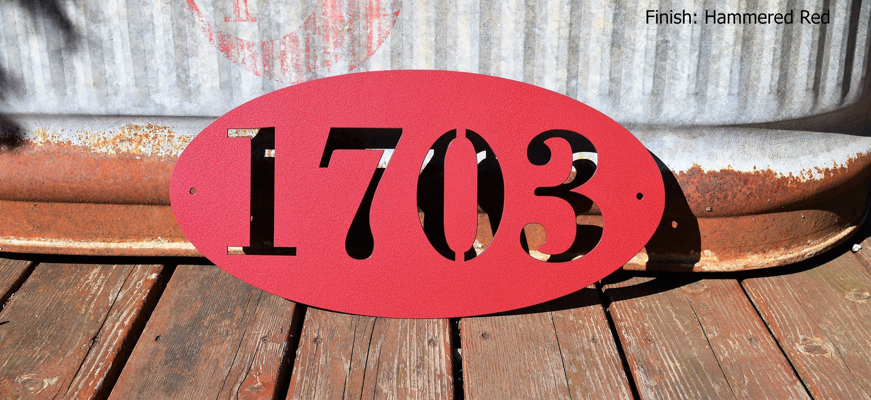 Metal Oval Horizontal Address Sign