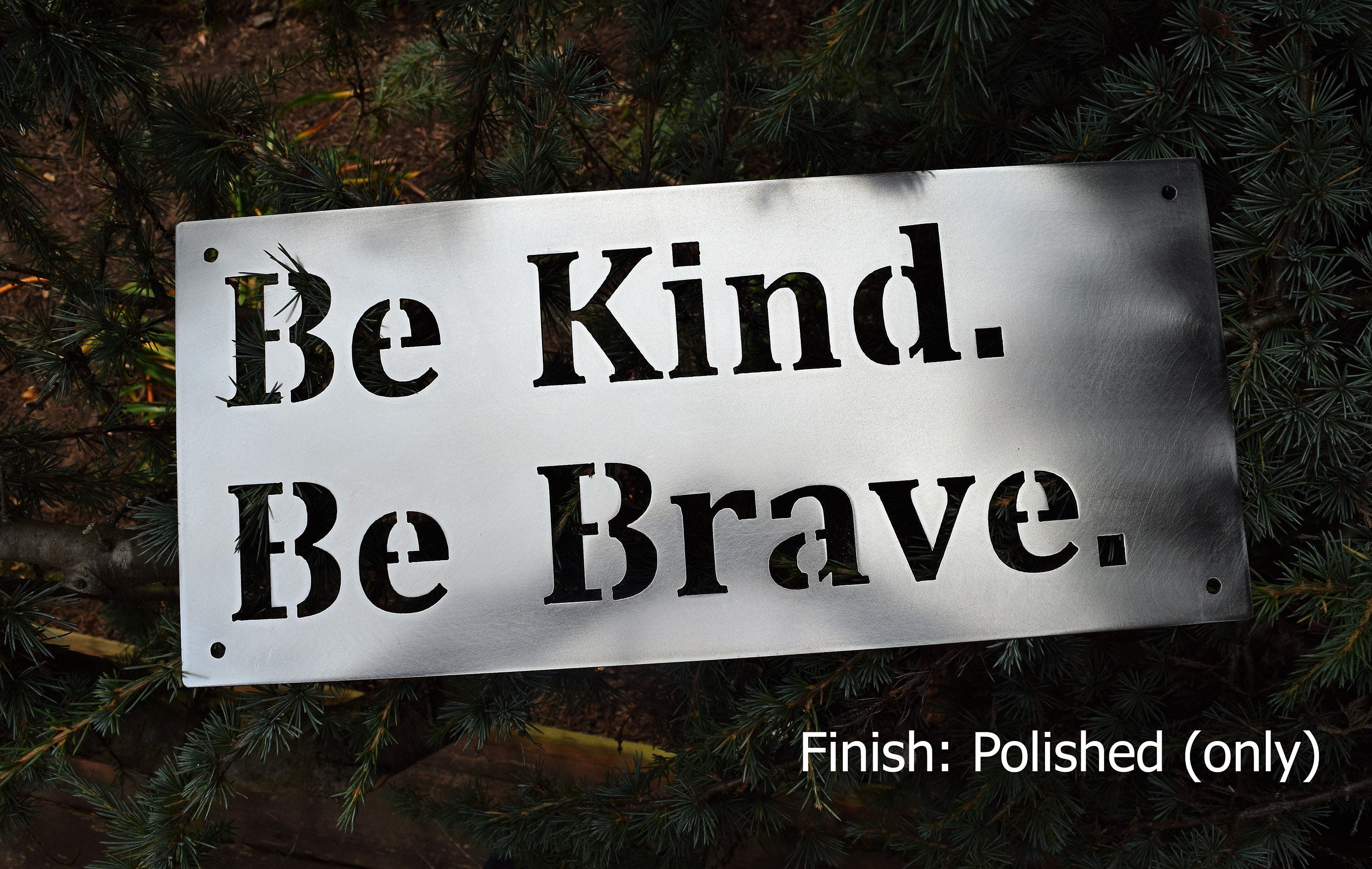 Be Kind Be Brave Metal Sign