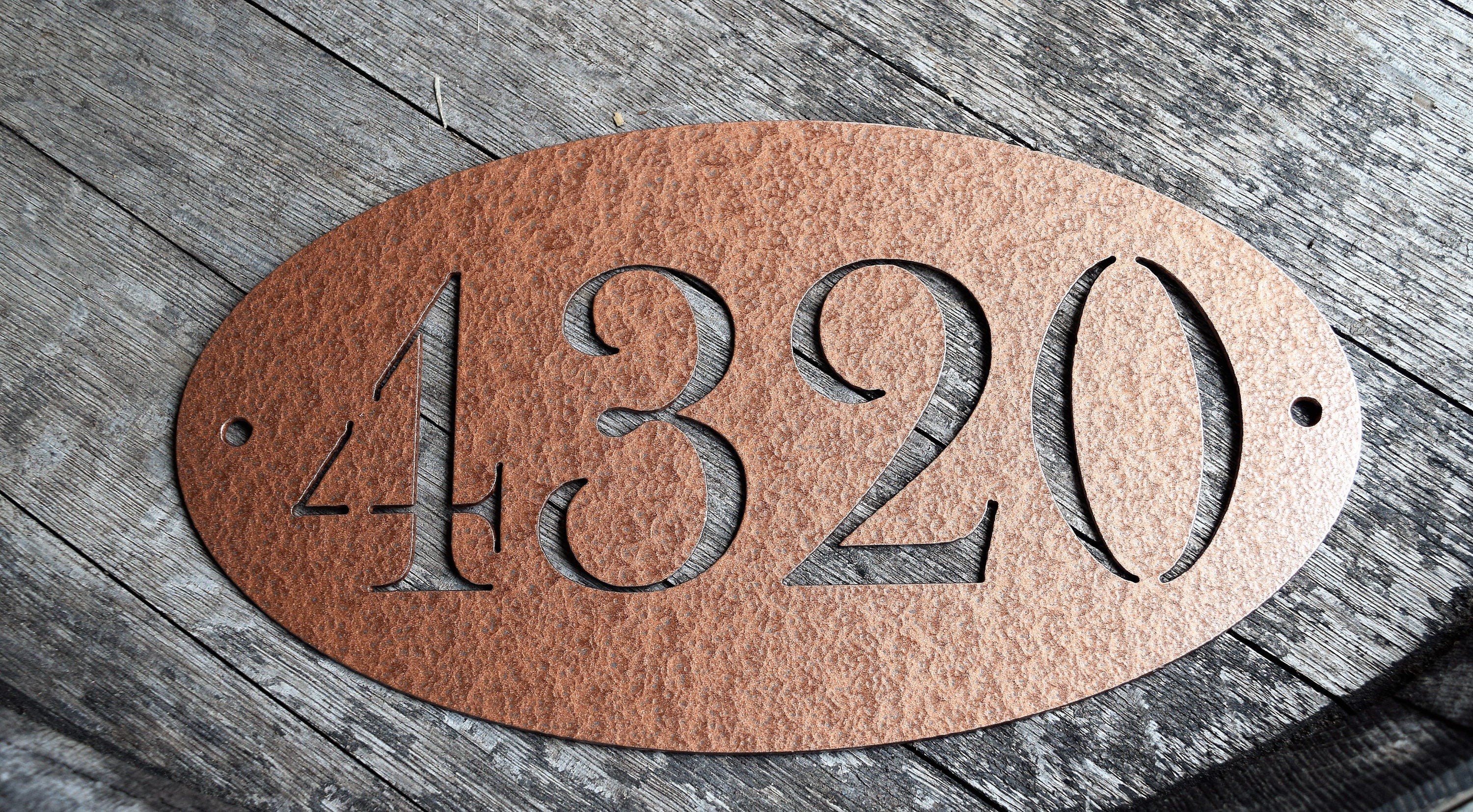 Baskerville Metal Oval Horizontal Address Sign