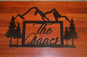 Mountains & Trees Theme Name Sign