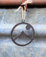 Load image into Gallery viewer, Mountain Sun Ornament Metal
