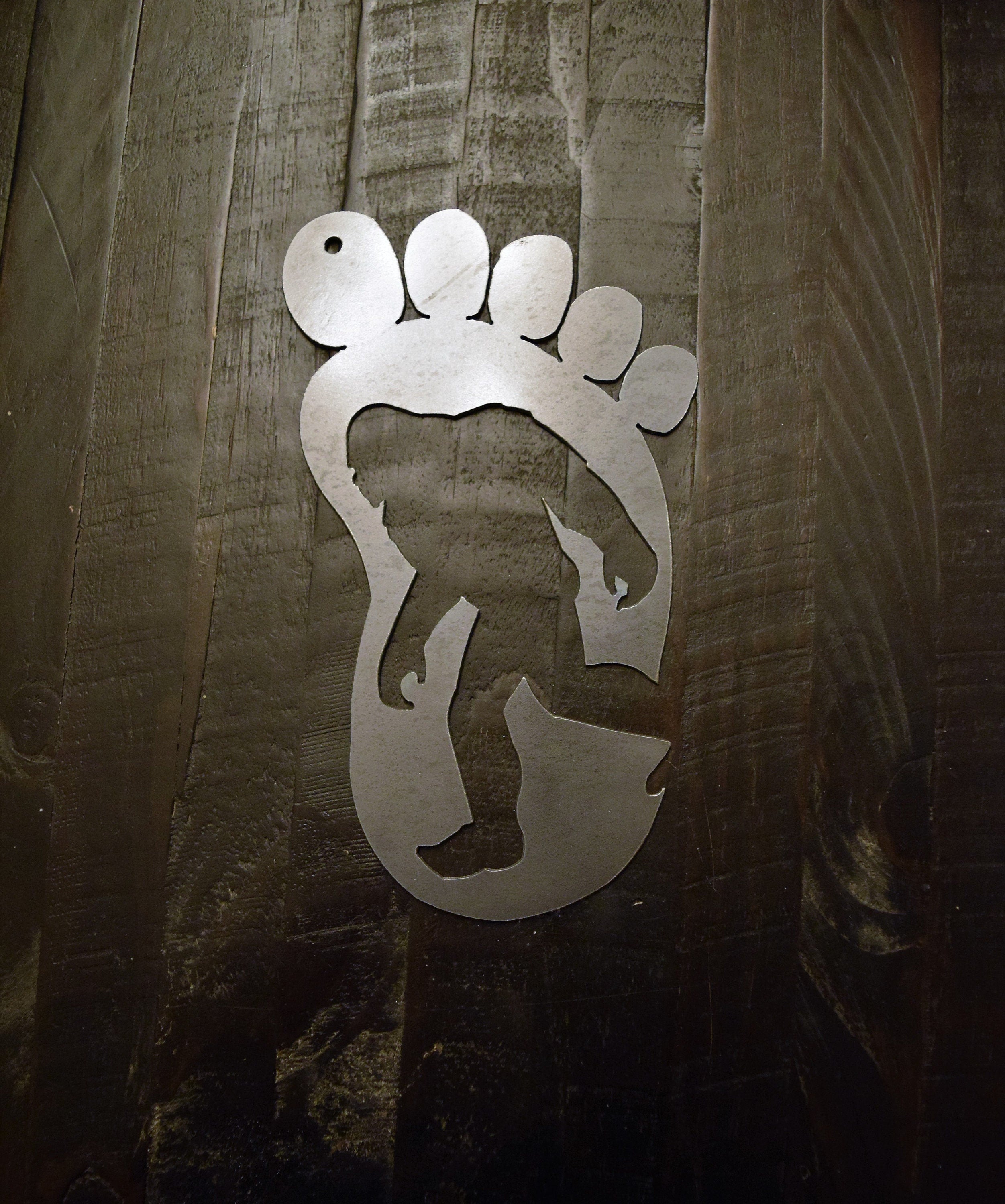 Sasquatch Footprint Metal Sign