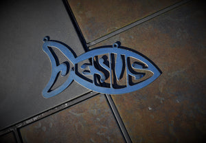 Jesus Fish Metal Sign