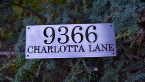 Horizontal Metal Home Address Numbers and Street Name
