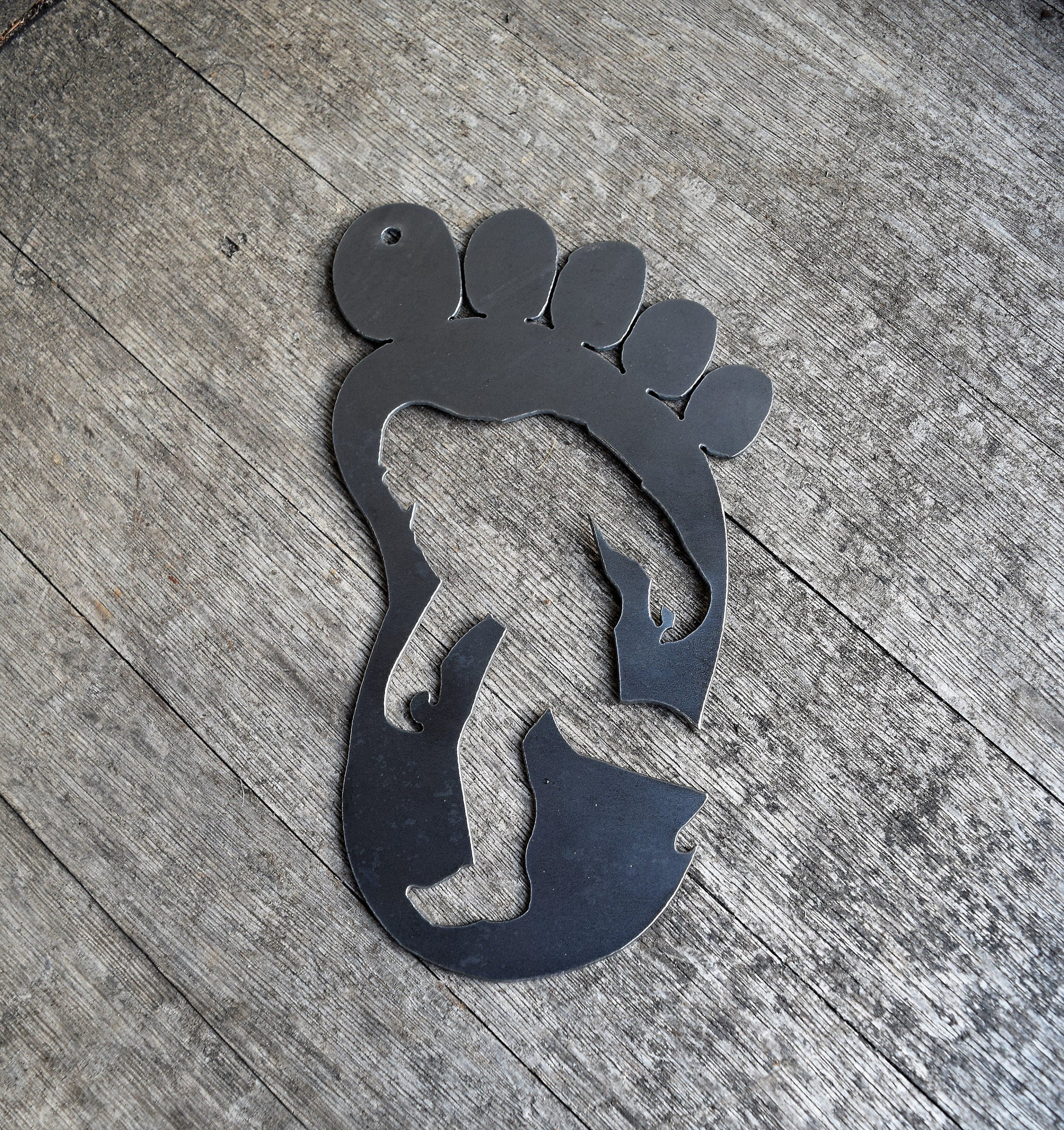 Sasquatch Footprint Metal Sign
