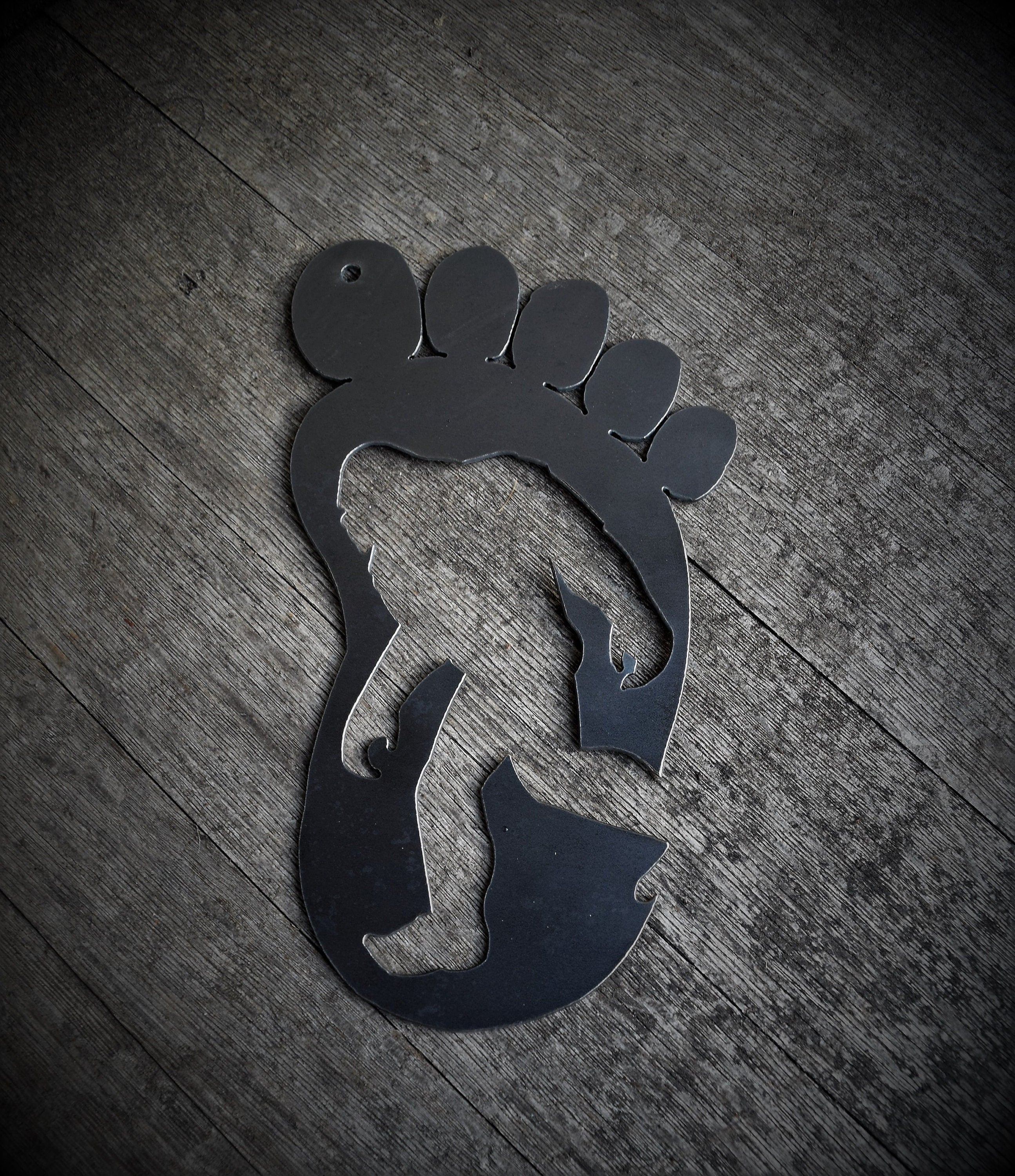 Sasquatch Footprint Metal Sign