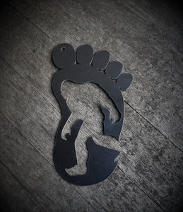 Sasquatch Footprint Metal Sign