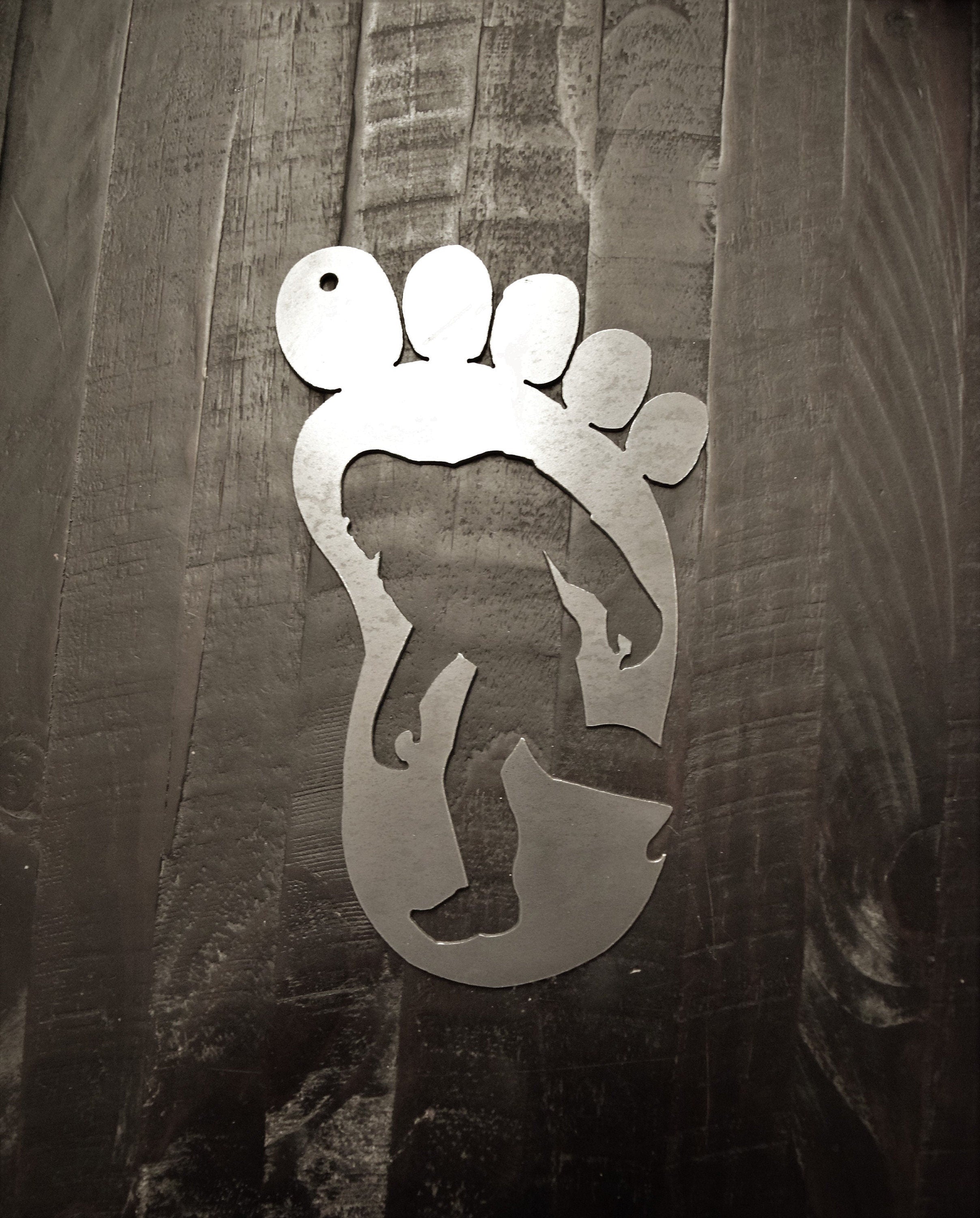 Sasquatch Footprint Metal Sign