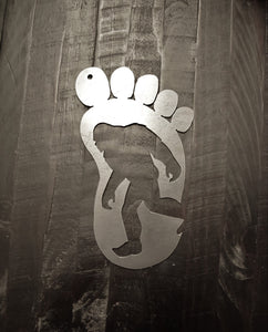 Sasquatch Footprint Metal Sign