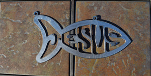 Jesus Fish Metal Sign