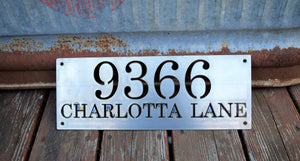 Horizontal Metal Home Address Numbers and Street Name