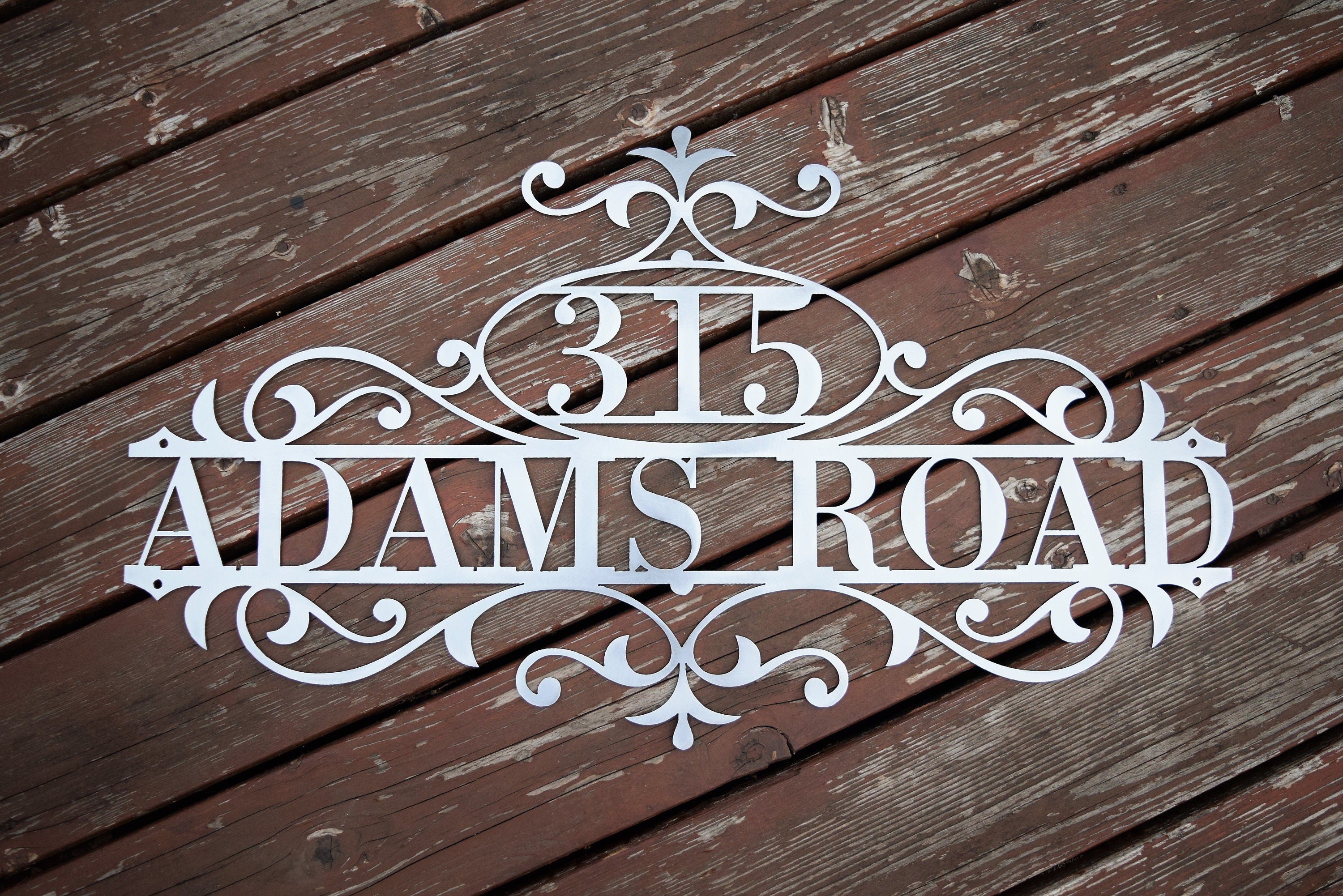 Horizontal Oval Flourished Home Address Sign