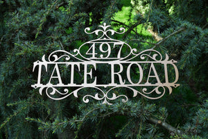 Horizontal Oval Flourished Home Address Sign