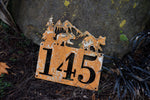 Load image into Gallery viewer, Bear Theme Horizontal Home Address Sign
