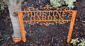 Custom Steel Flourished Staked Garden Sign