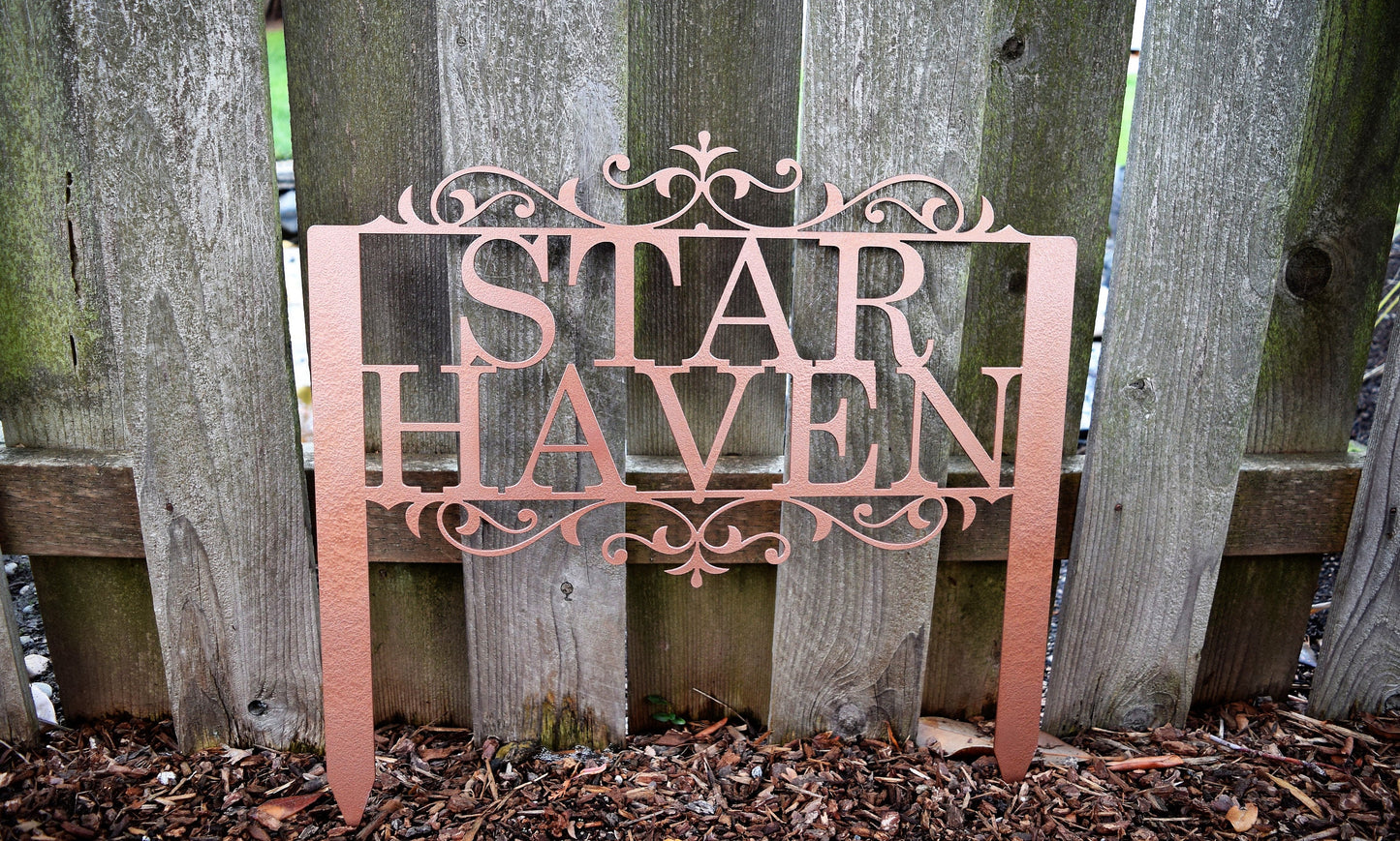Custom Steel Flourished Staked Garden Sign
