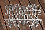 Load image into Gallery viewer, Custom Metal Rose-Flourish Garden Sign
