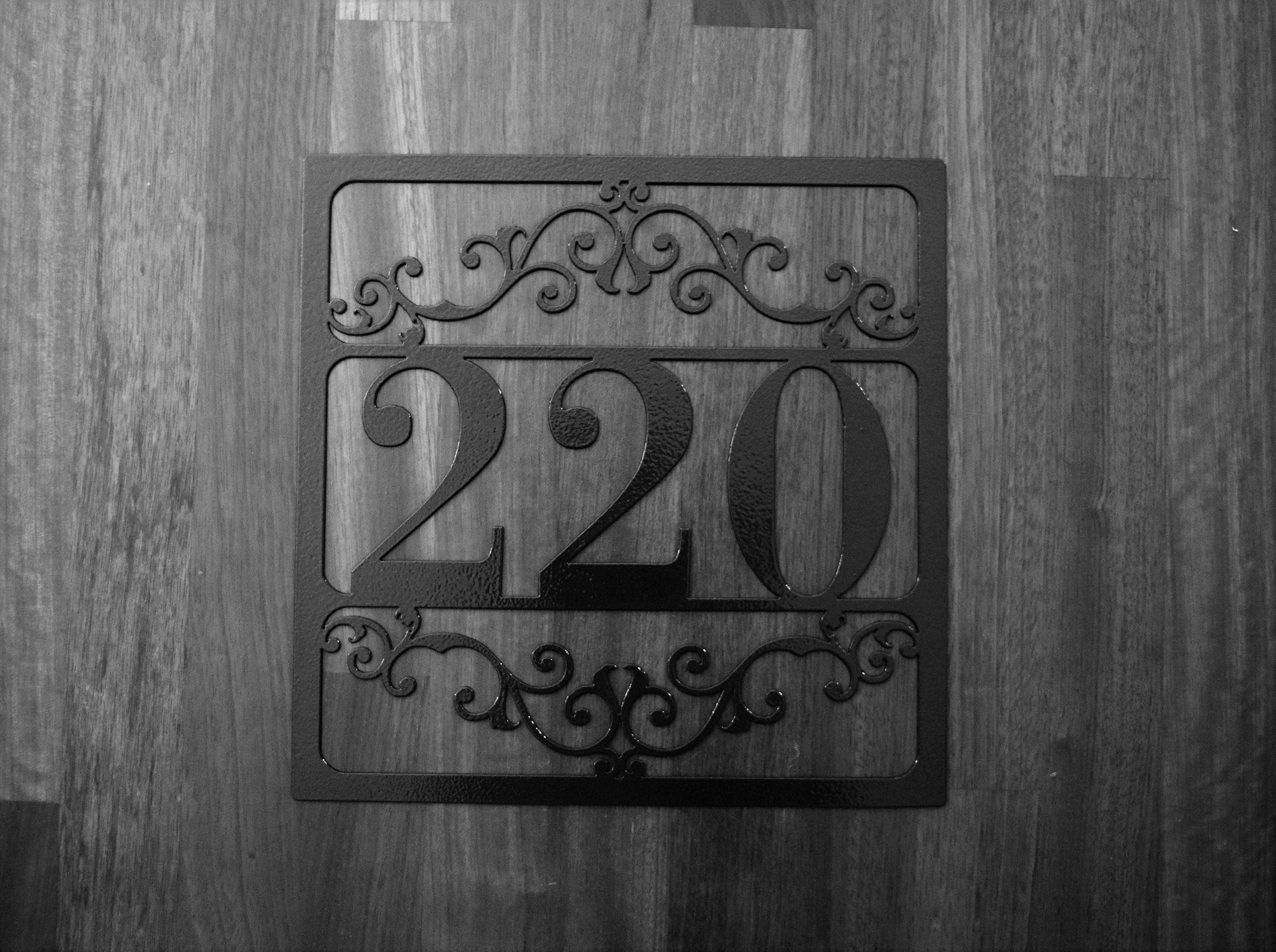 Metal Outdoor Square Flourished Address Sign