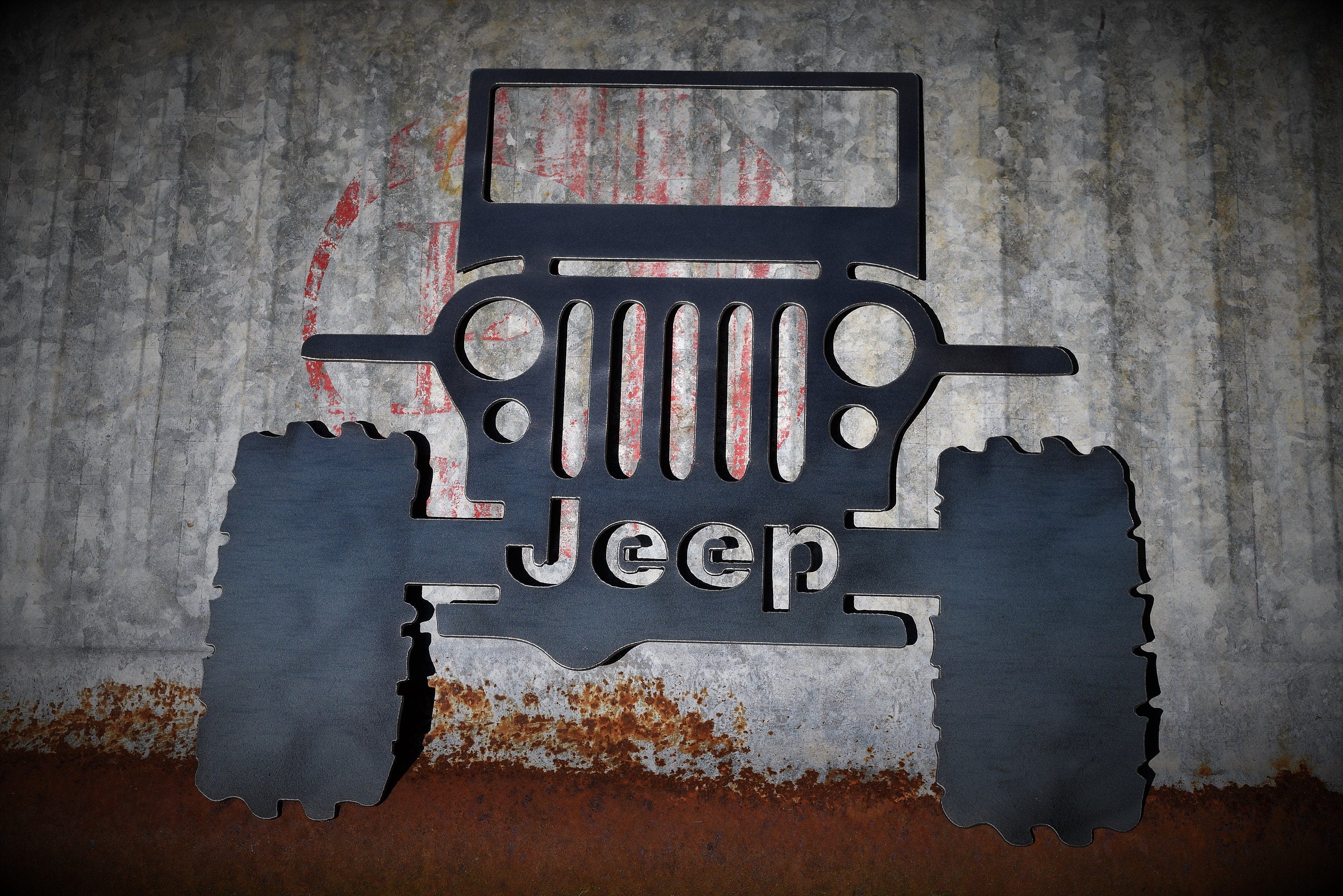 Jeep Metal Rustic Sign