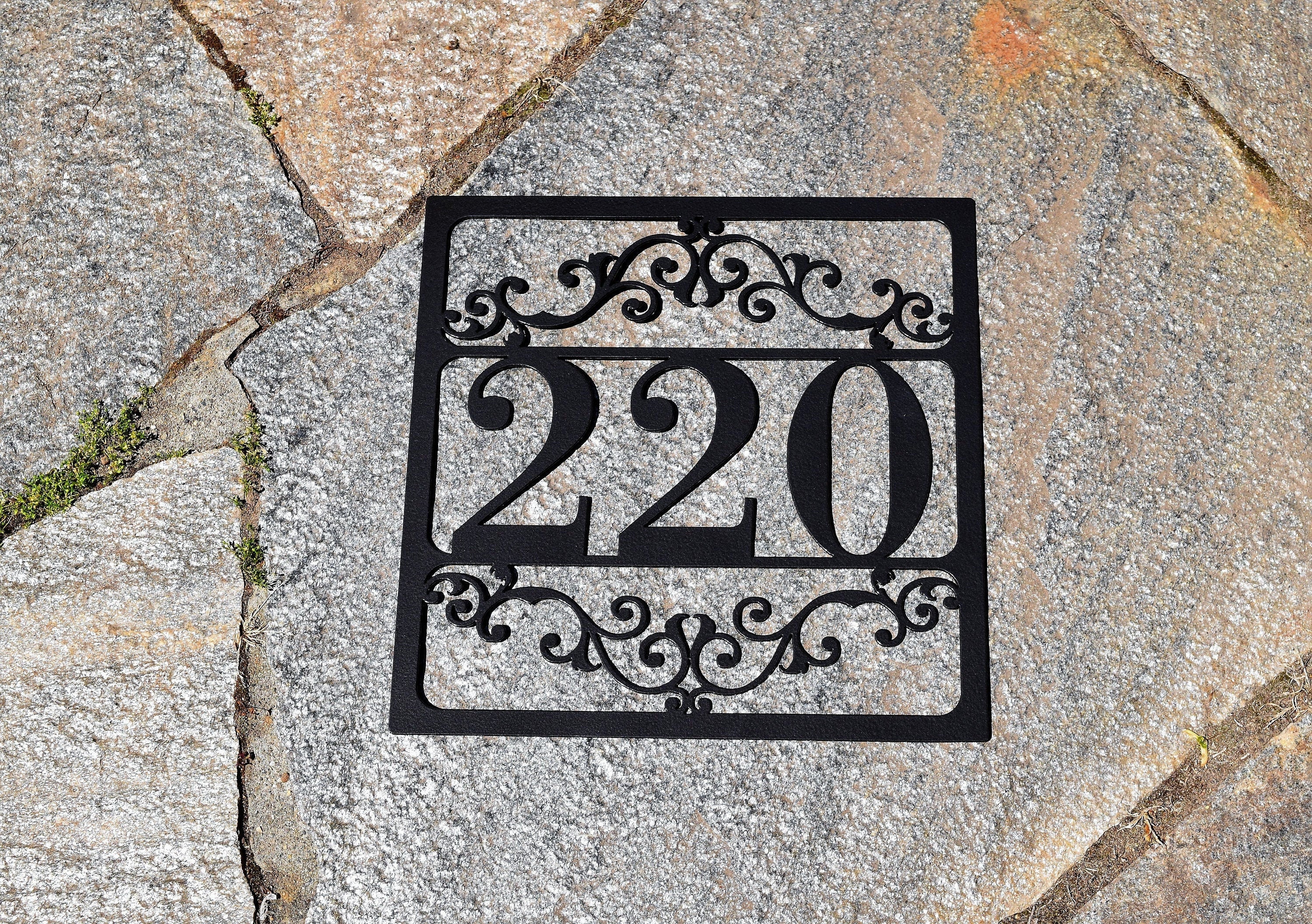 Metal Outdoor Square Flourished Address Sign