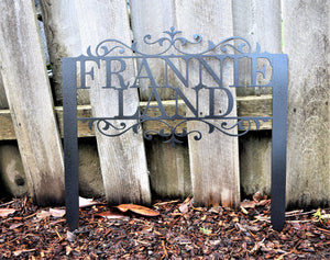 Custom Steel Flourished Staked Garden Sign