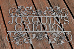 Load image into Gallery viewer, Custom Metal Rose-Flourish Garden Sign
