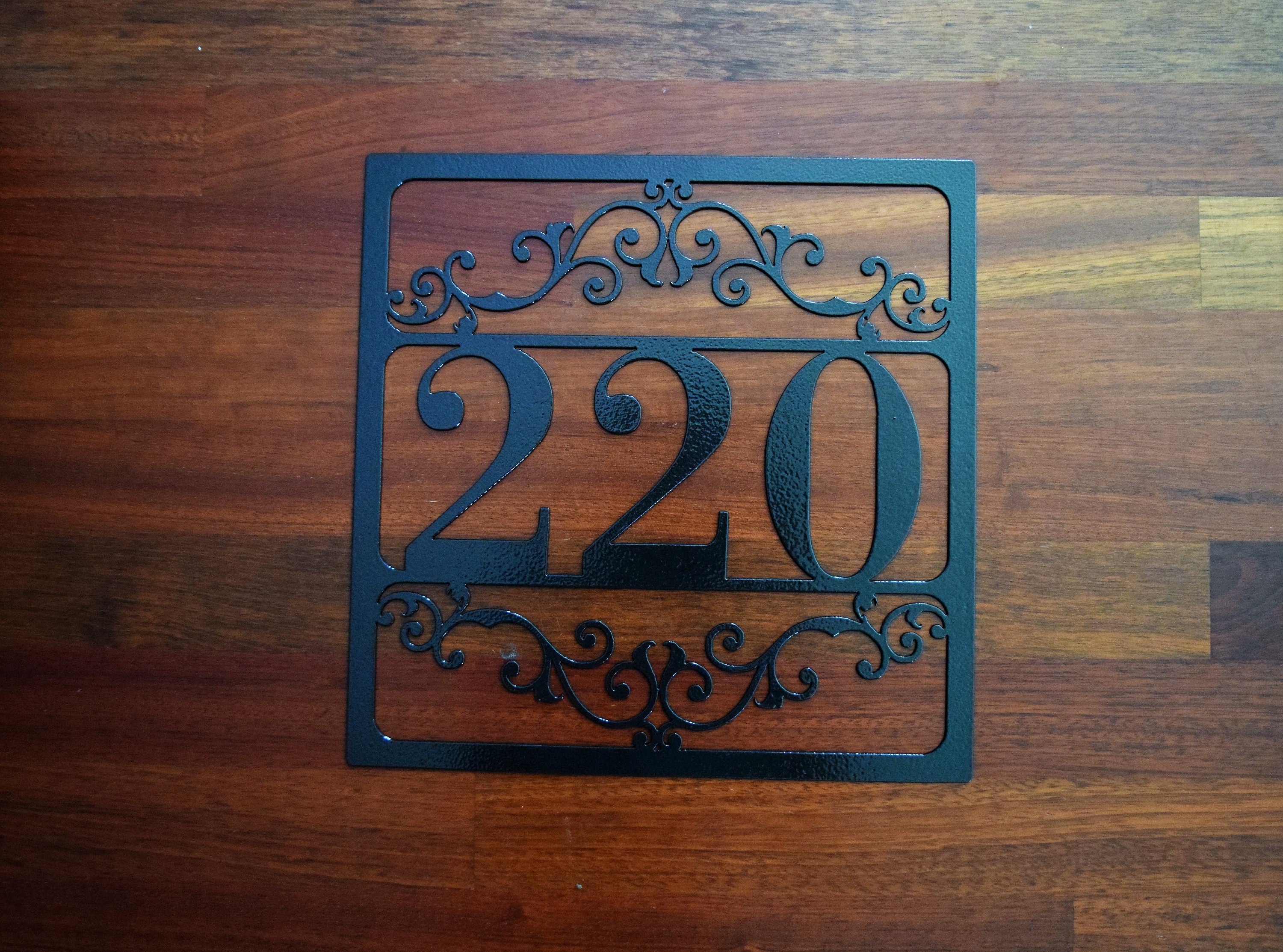 Metal Outdoor Square Flourished Address Sign