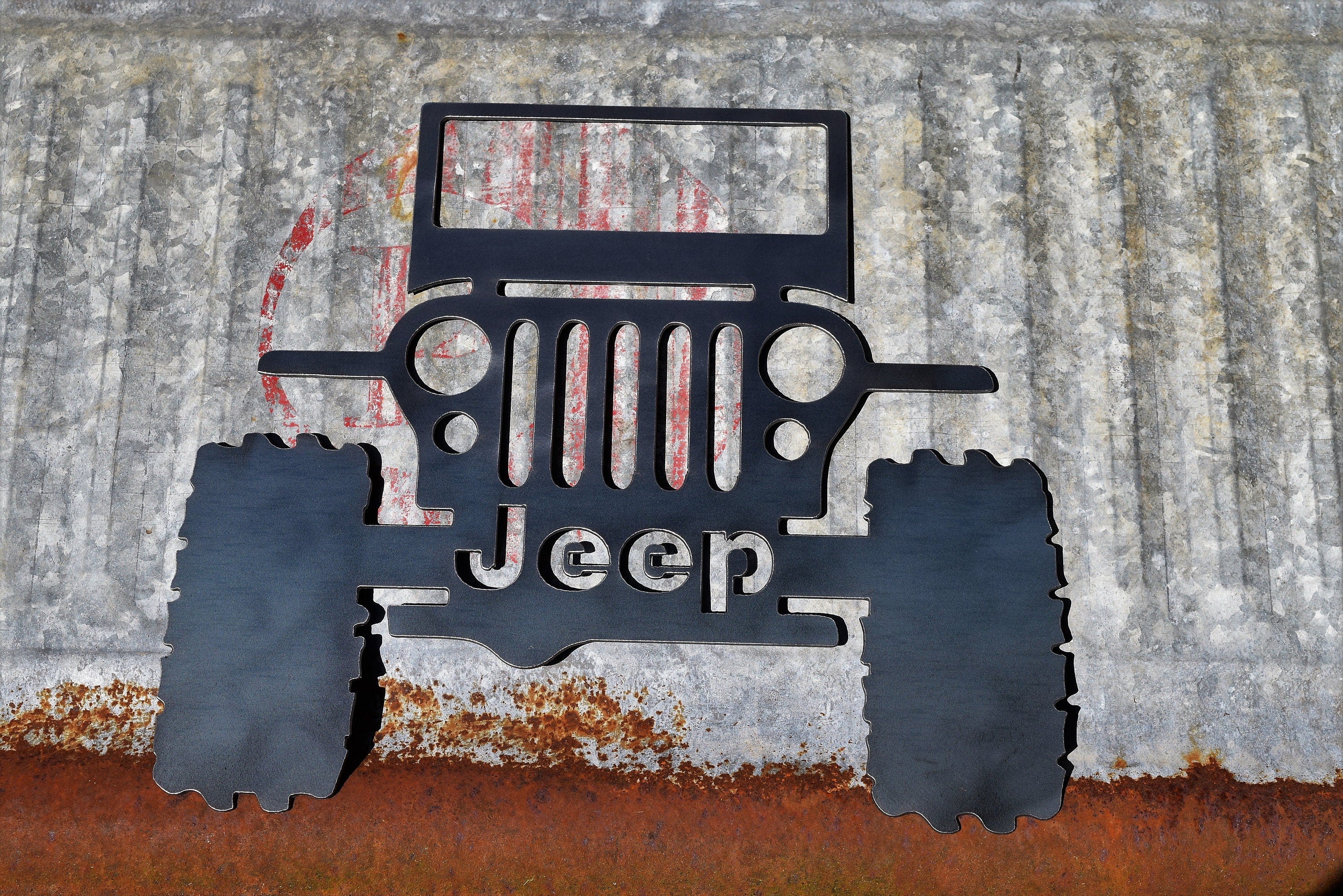 Jeep Metal Rustic Sign