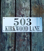 Load image into Gallery viewer, Horizontal Metal Home Address Numbers and Street Name
