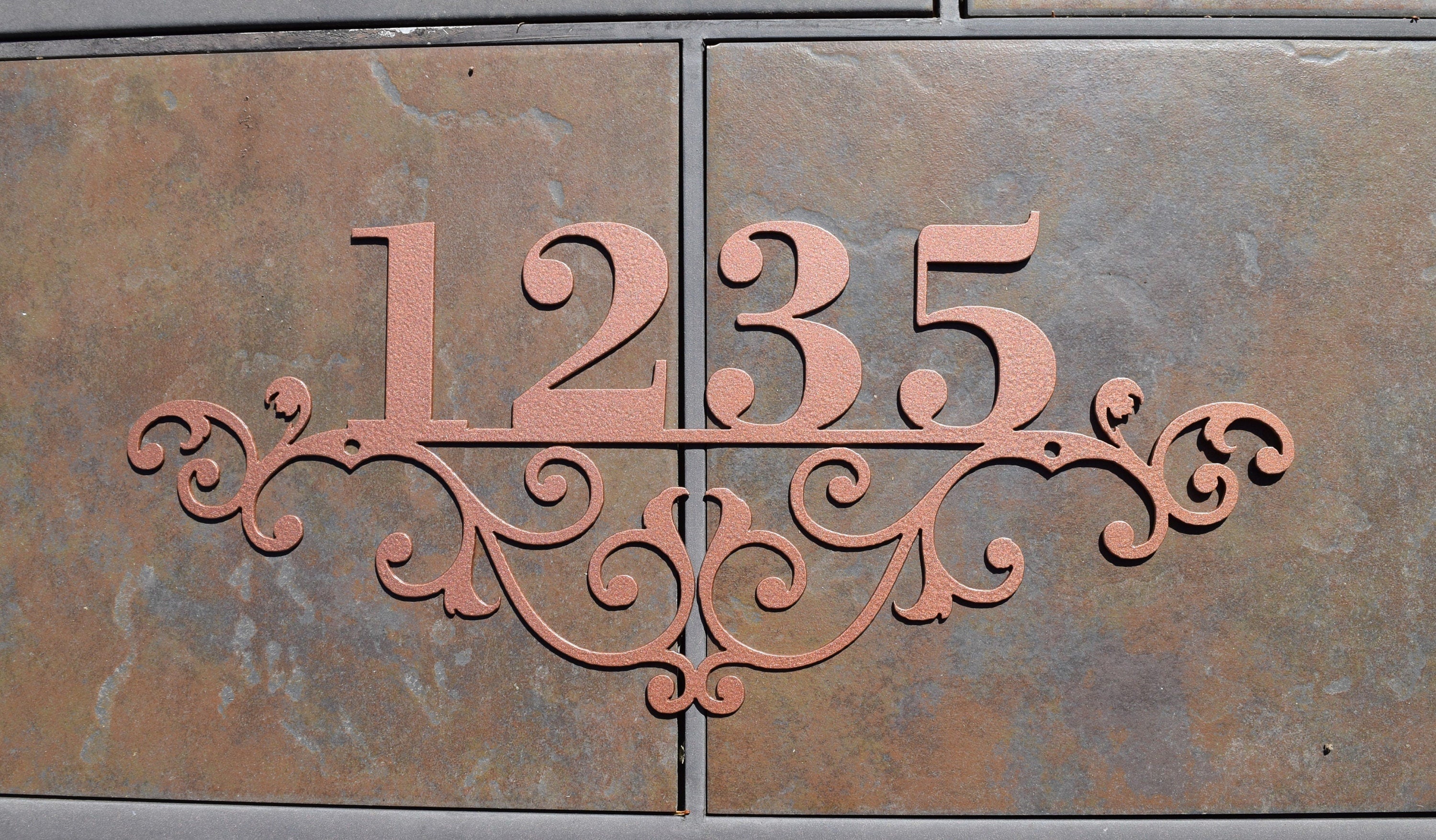 Flourished Metal Home Address Sign