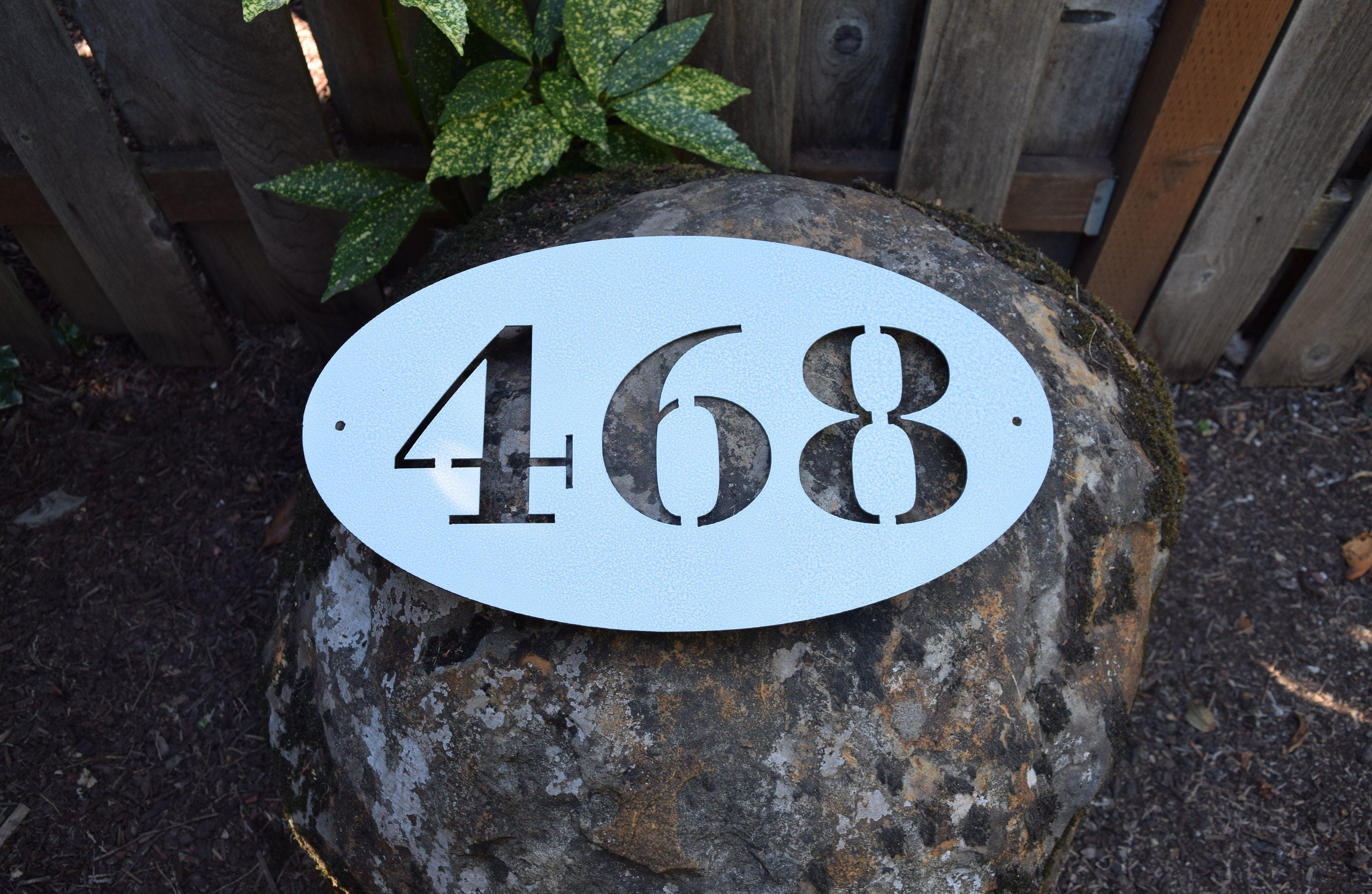 Metal Oval Horizontal Address Sign