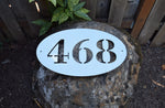 Load image into Gallery viewer, Metal Oval Horizontal Address Sign
