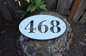 Metal Oval Horizontal Address Sign