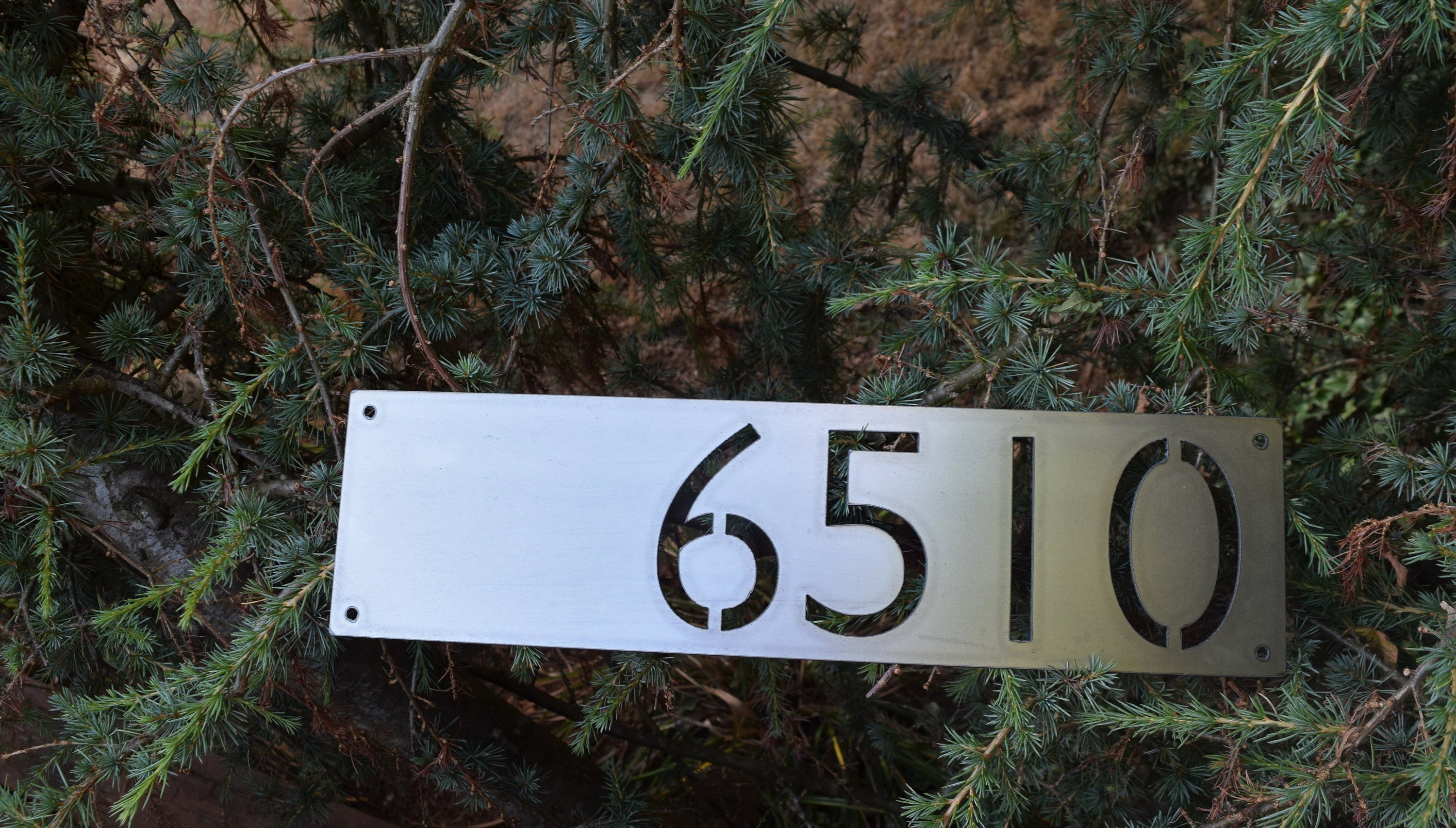 Metal Horizontal Home Address Sign Modern Font