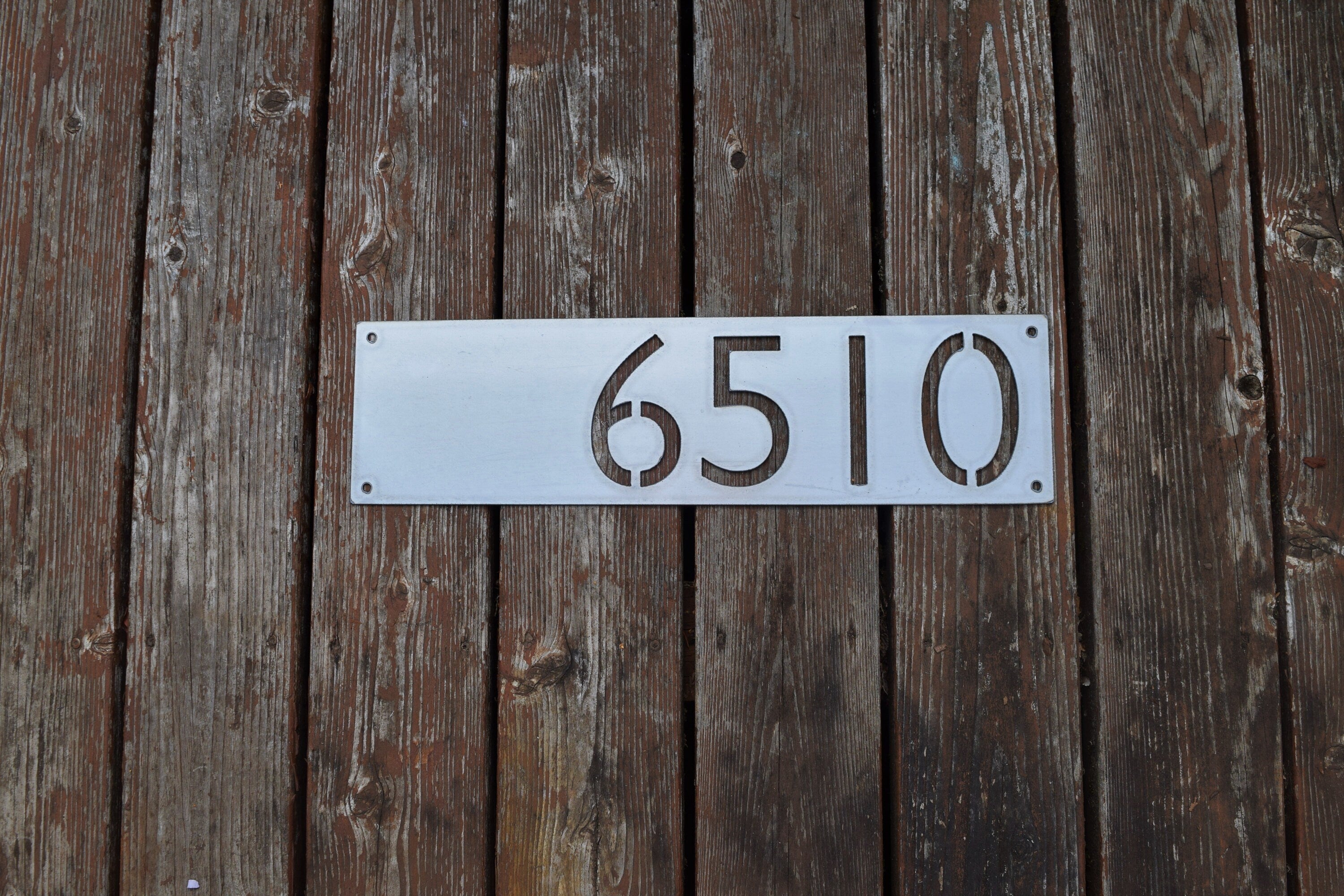 Metal Horizontal Home Address Sign Modern Font